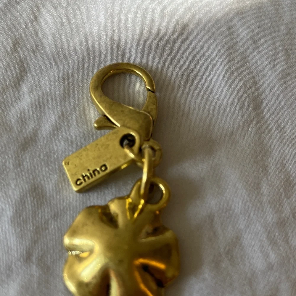 Coach Gold Floral Charm Keychain Accessory